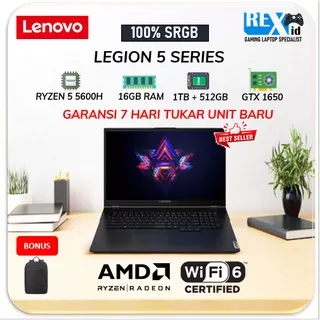 Lenovo Legion 5 RYZEN 5 5600 100%SRGB GTX 1650 DUAL STORAGE