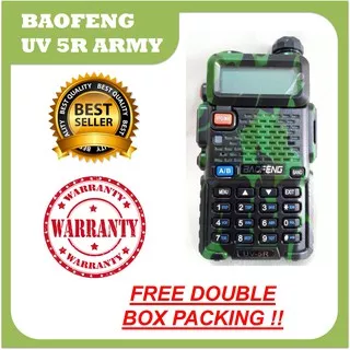 HT Baofeng UV 5R ARMY 5 Watt, Bopeng Handy Talky Loreng Doreng Tentara Hijau UV-5R 5 R W Urgency