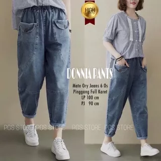Celana Jeans Jumbo Donia Pants / Celana Jeans Wanita Kekinian / Celana Jumbo Wanita / Celana Saku Depan