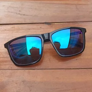 Kacamata Gaya Pria hitam Lensa Biru Cassual Frame - Kacamata Trend Unisex Murah K34 - Biru