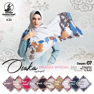 OSAKA MOTIF Umama Jilbab Hijab Kerudung Scarf Segi Empat SegiEmpat Square Printed Motif SA7 MB
