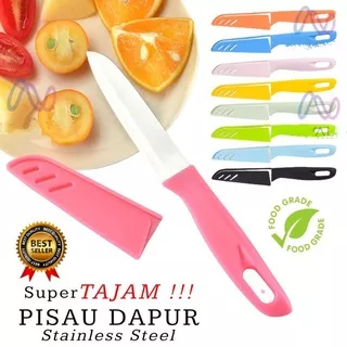 Pisau Mini Set Sarung / Pisau Warna Super Tajam / Pisau Pengupas Kulit Buah / Pisau Kecil / Pisau Dapur / Pisau Buah