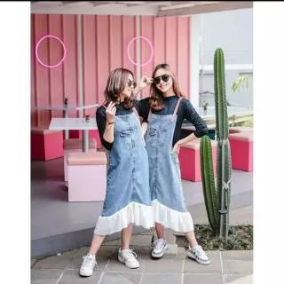 OVERALL JEANS SHIFON | DRESS JEANS WANITA | BAHAN SNOW WASH | OVERALL JEANS JUMBO by House of Putri