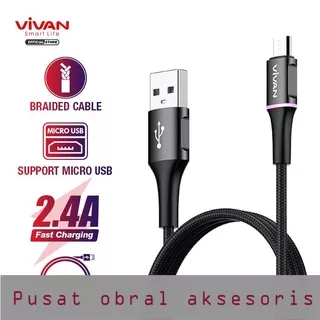 VIVAN ORIGINAL Kabel Type C 3A LED Light Quick Charge 100CM Garansi Resmi 1 Tahun VDM100 VDL100 VDC100 ORIGINAL 100% High Quality