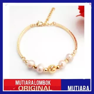 perhiasan gelang mutiara air tawar mutiara lombok asli jewellery gelang mutiara gelang cople bangle