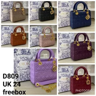 tas wanita import,tas fashion,tas branded CD Dior lady D809 slingbag free box