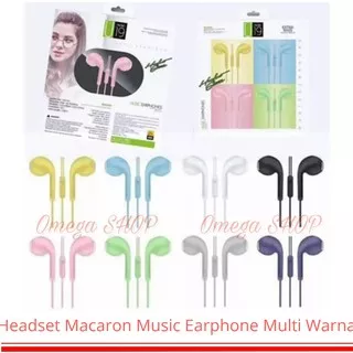 Earphone Macaron Multi Colour Universal Jack 3.5 mm