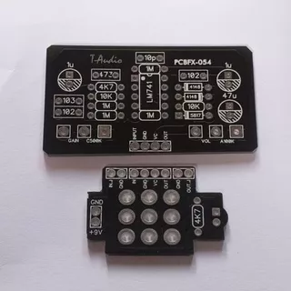 T-Audio PCBFX-054 Based On MXR Distortion Plus Dist+ PCB Efek Gitar Distortion Pedal 1590B