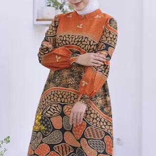 Tunik Wanita Terbaru  Batik Prabuseno Original Kwalitas Premium Motif Nita Bahan Katun Lapis puring Trikot
