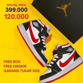 Nike Air Jordan Black Red Impor Premium Jordan Kids Sepatu Olahraga Jordan Hitam Merah Anak Free Fire