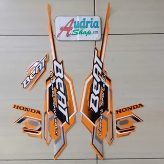 Striping Sticker Motor Honda Beat 2008 Orange