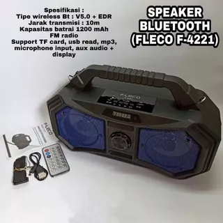 SPEAKER PORTABEL BLUETOOTH FLECO  MIC / FM RADIO / USB AUDIO MUSIC SUPER BASS / SPEAKER AKTIF