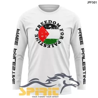 PALESTINE TShirt BAJU KAOS FREEDOM FOR PALESTINE Kaos Distro DEWASA Lengan PANJANG Catton 100%