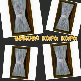 Gorden tirai gordyn kupu kupu putih gorden vitrase L 100 ccm T 150 cm  gorden tali pita gorden kaca