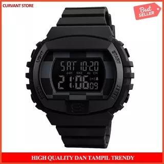 Jam Tangan SKMEI 1304 Digital Sporty Pria - Hitam Polos Termurah S8H5