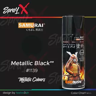 SAMURAI PAINT METALLIC BLACK 1139 / HITAM METALIK #1139 400ML - CAT AEROSOL KUALITAS KOMPRESOR