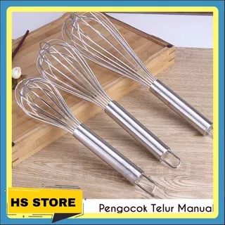 Pengocok Telur Manual Pengaduk Adonan Kue Hand Mixer Egg Whisk Stainless Steel