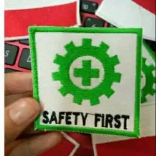 Safety first Bordir Ready stok.