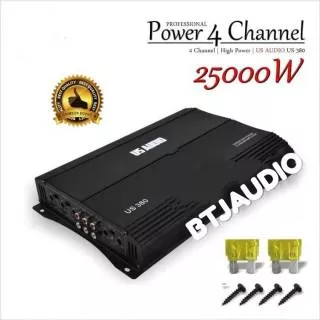 POWER AMPLIFIER MOBIL 4CH 25000 WATT MERK US AUDIO US-380