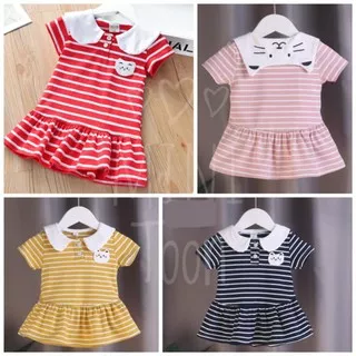 Miaw stripe dress / dress bayi /dress anak perempuan / polo dress anak / baju bayi / tunik anak