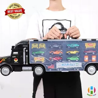 Mainan Anak Laki Laki Mainan Mobil Mobilan Mobil Mainan Anak Truk Kontainer 12 pcs Mobil K62