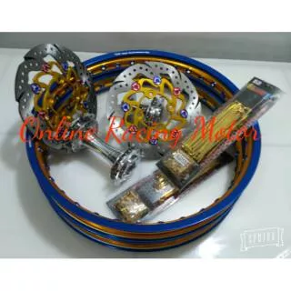 Tromol becak ninja r rr 150 sepaket velg tdr bonus disc depan belakang cnc bearing plus Rakit