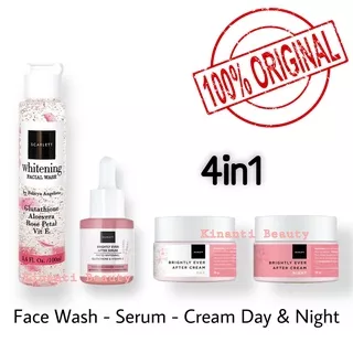 Paket Skincare Original SCARLETT WHITENING Acne Series 4 in 1 - Paket Perawatan Jerawat Scarlett Whitening Original 4 in 1 - Face Wash Normal - Serum Brightly - Cream Brightly Siang - Cream Brigthly Malam / Face Wash - Serum - Cream Day & night