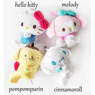 gantungan kunci tas boneka hello kitty melody pompomppurin cinnamoroll