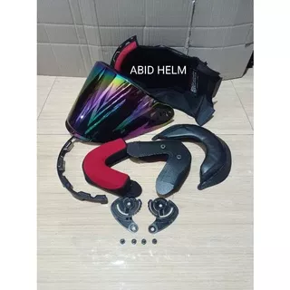 busa helm nhk r6 kancing klip besi + kaca flat helm nhk r6