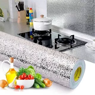 Wallpaper Aluminium Foil Anti Minyak Waterproof 100x60cm