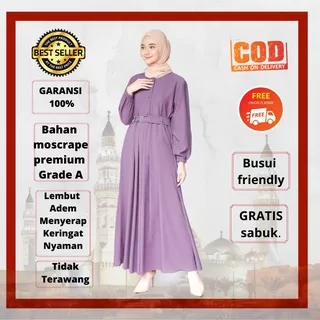 Gamis Dress Wanita Cantik Perempuan Remaja Dewasa Syari Terbaru 2022 Dres Pesta Kondangan Muslimah Baju Lebaran Syari Polos Simple Elegan Terlaris Busana Muslim Maxi Cewek Kekinian Warna Hitam Lilak Lilac Bahan Moscrepe Adem Busui Friendly Modern