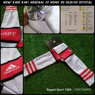 Jual Kaos Kaki Shocks Arsenal Home Kandang 2019 2020 The Gunners 2019/20 Import Bola Futsal Olahraga