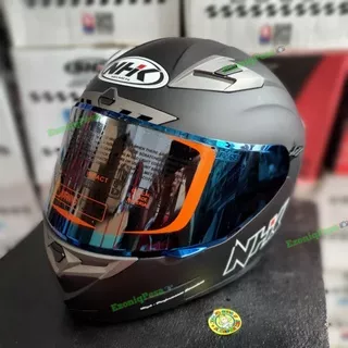 Helm NHK RX9 Solid Black Doff Flat Visor Iridium