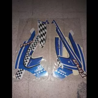 Striping sticker lis ori yamaha mio fino 2012 warna putih biru