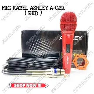Mic Kabel Ashley A 02R Red Series Original A02R Merah Ashley Free Ring & Box Kabel -+4meter 5pilihan warna Bagus ( Bisa COD )