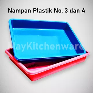 Nampan Plastik Kotak No 3 Dan No 4 Baki Persegi Kotak Serbaguna Tempat Penyimpanan Keranjang Murah