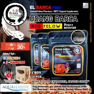 El Barca UDANG KERING Pro++ RED YELLOW Booster untuk ikan 5 - 20cm Channa Oscar Arowana Pbass Louhan El Barca Feed Store Aquamarine Fish