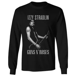 KAOS BAND  IZZY STRADLIN GUNS AND ROSES C01 HITAM NAVY LENGAN PANJANG S M L XL