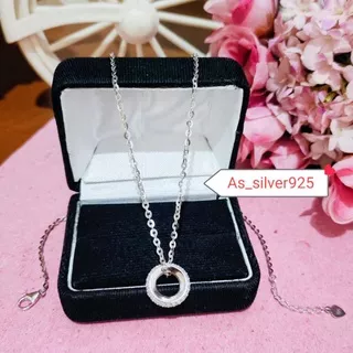 KALUNG PERAK BVLGARI ASLI SILVER 925 LAPIS MAS PUTIH -KL KOYE DEWASA