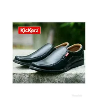 Sepatu kickers pantofel pria hitam kerja formal leather swedia premium