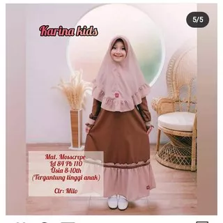 Karina Syari Kids Usia 8 - 10 Tahun FREE HIJAB / Gamis anak Perempuan / Baju Anak Perempuan Terbaru