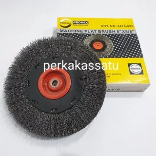 SIKAT KAWAT GERINDA DUDUK FLAT WHEEL WIRE BRUSH 8 INCI PROHEX HASSTON 3470-008