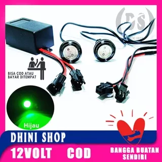 Lampu Led Blitz Pesawat 12v HIJAU/Lampu Blitz Kedip Pesawat 12v - HIJAU