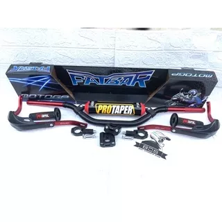 Stang Fatbar Moto Gp model twinwall Hiqh plus busa Protaper fuzion Set Handguard Daun model Expedition Set Raisel  dan Handgrip Protaper donat Crf,klx,wr,beat streat,xabre,vixion,tiger,cb dll