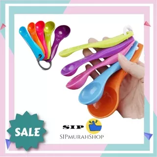 ( Sendok Takar 5in1 ) Sendok ukur Set / Sendok Timbangan / Sendok Takar / Sendok Takaran Cup Gram Kue Sendok Takar Bumbu 5 in 1 Set Ukuran ml Mililiter Liter Takaran Warna Warni Besar Kecil Kutleri Cutlery Resep Spoon Serbuk Bubuk Kue Dapur Susu Obat