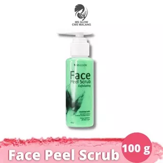 (BISA COD) Ms Glow Face Peel Scrub | Face Scrub  | Scrub Komedo | Penghilang Pelunak Komedo Bpom