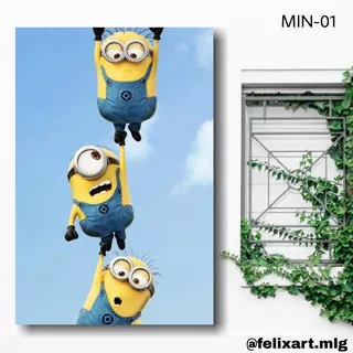 Hiasan Dinding Poster Kayu Minions Despicable Me Wall Decor Aesthetic MIN-01