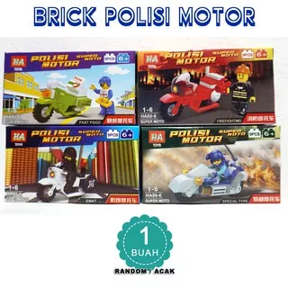 Mainan Lego brick figure super murah - satuan - acak - BRICK POLISI MOTOR