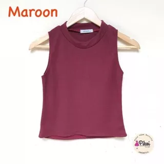 Blouse merah cantik / baju rajut import / baju bangkok ready / baju tanpa lengan / baju imlek 1087