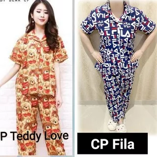 _YKI_898 PIYAMA CP PAJAMAS Elmo / Hello Kitty/ Keropi / Tsum / FILA ARMY / Teddy / Cat bhn katun jep